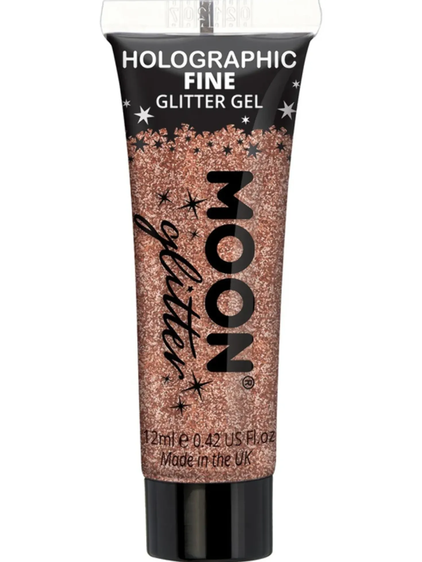 Holografinen glittergeeli hienojakoinen ruusukullanvärinen 12 ml
