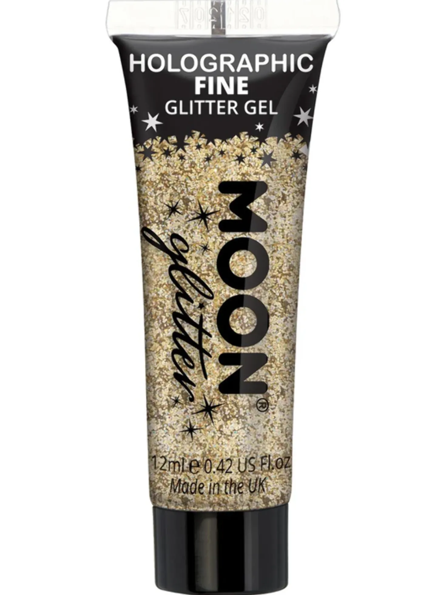 Holografinen glittergeeli hienojakoinen kullanvärinen 12 ml
