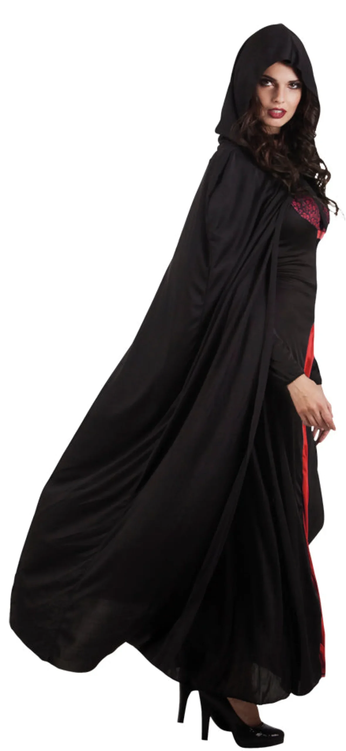 Hupullinen viitta musta 180cm