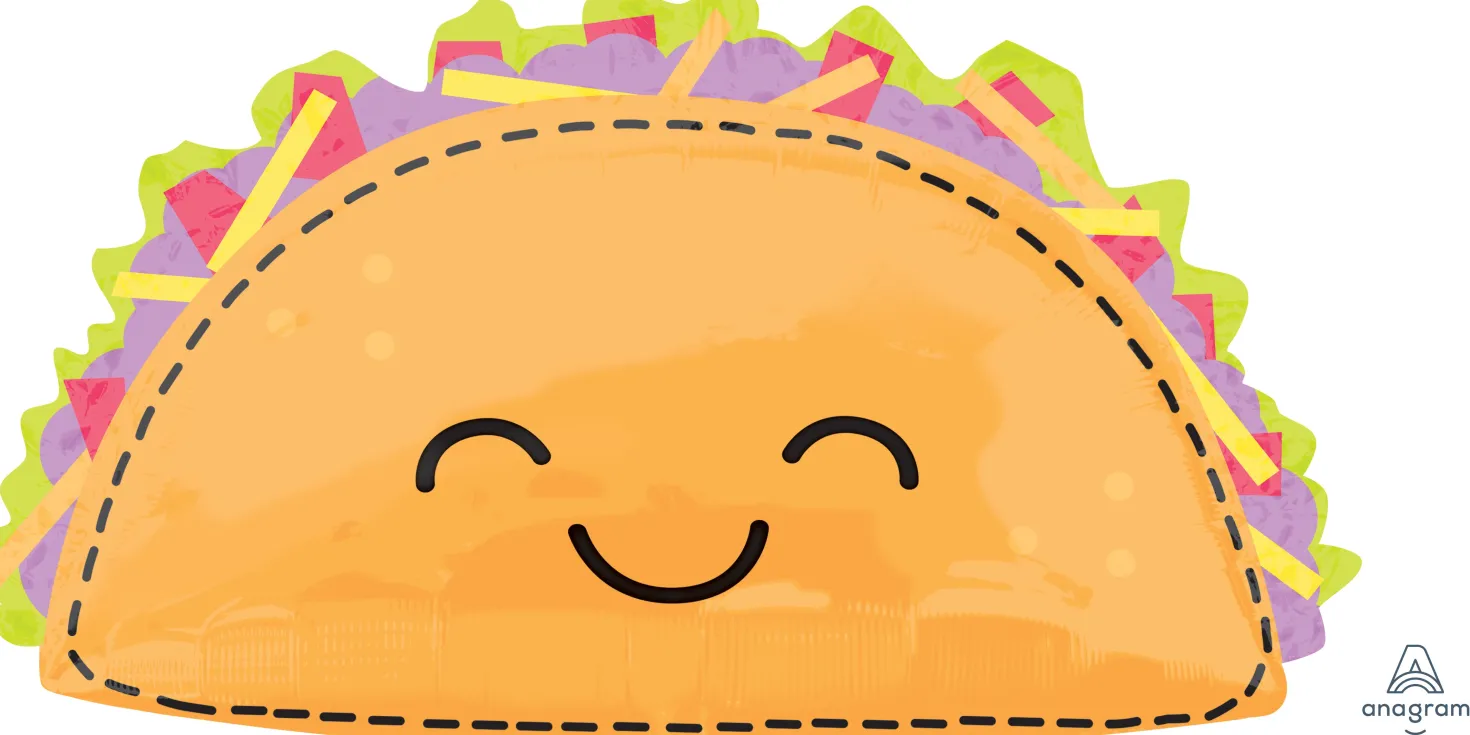 Hymyilevä taco muotofoliopallo
