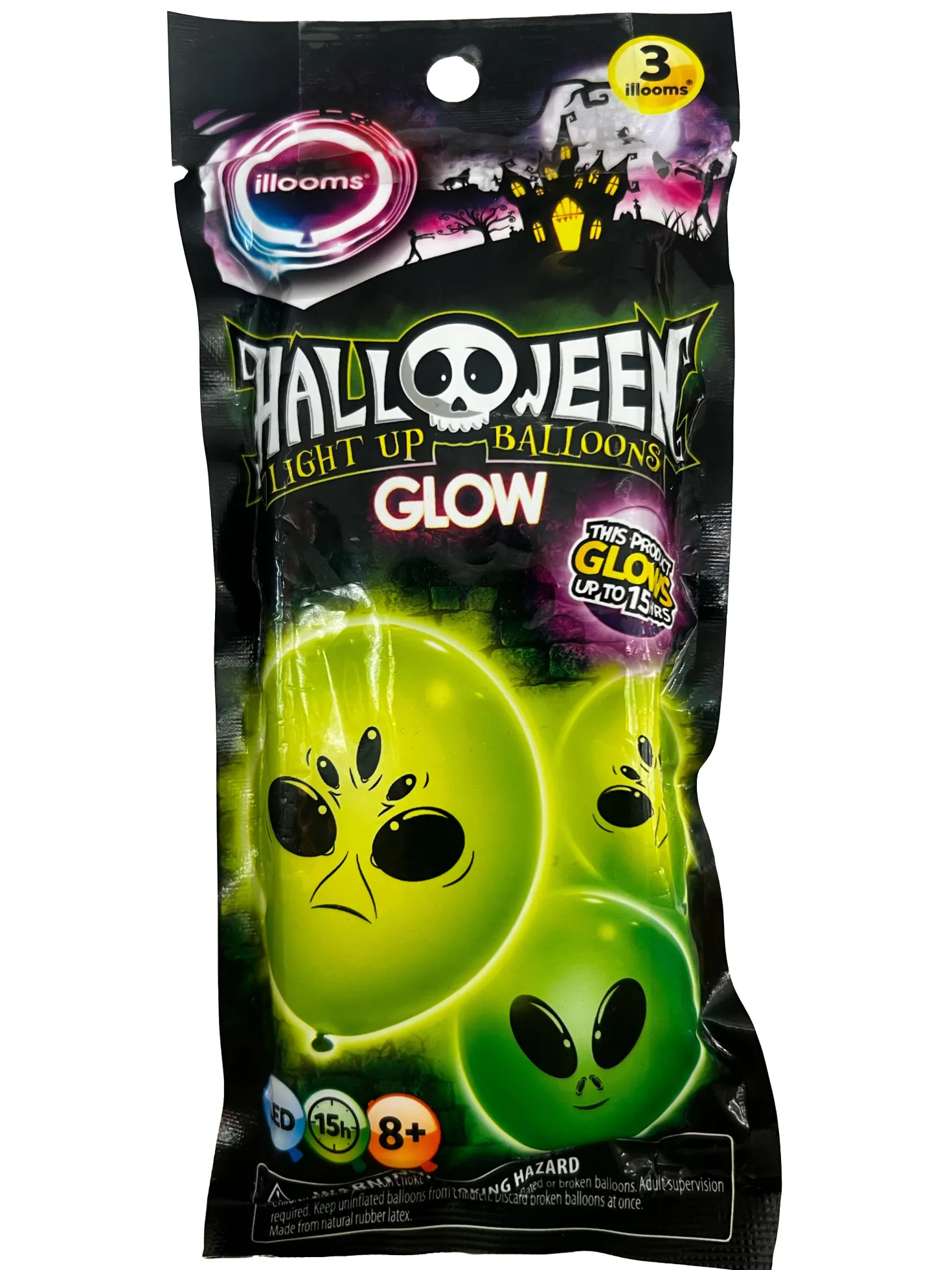 ILLOOMS BALLOONS ilmapallo Alien 3kpl/pkt
