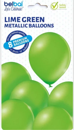 Ilmapallo 30 cm metallinhohtolimenvihreä 8 kpl/pss