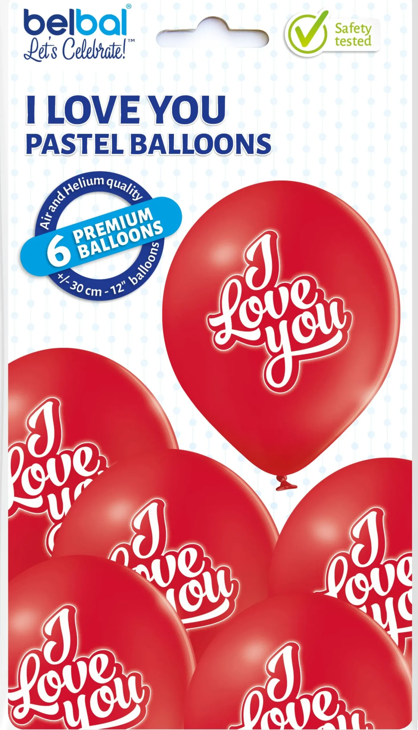 I love you ilmapallo 30 cm punainen 6 kpl/pkt