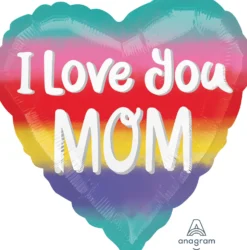 I love you Mom sateenkaari sydän foliopallo