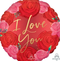 I love you ruusut satiini foliopallo