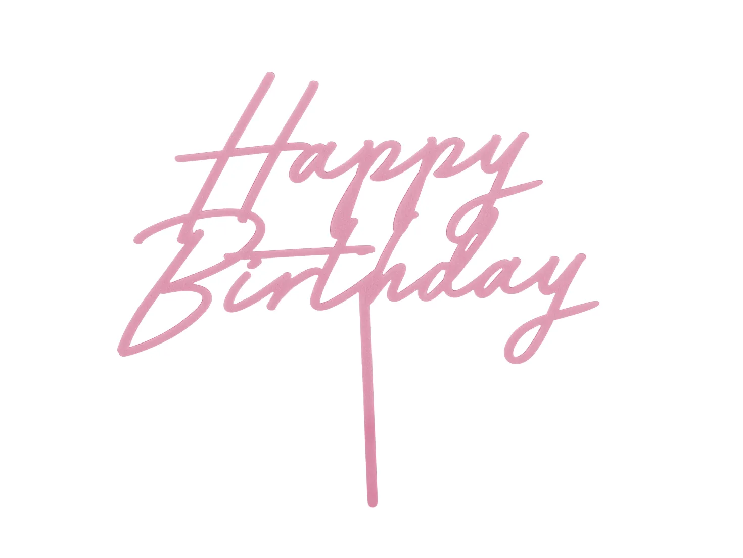 Kakunkoriste Happy Birthday akryylia vaaleanpunainen, 16,5 x 18 cm