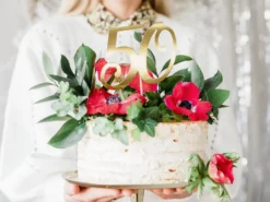 Kakunkoriste 50 vuotta kullanvärinen 20.5 cm 1 kpl/pkt