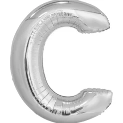 Kirjainfolio C hopeanvärinen 86 cm