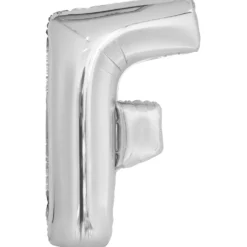 Kirjainfolio F hopeanvärinen 86 cm