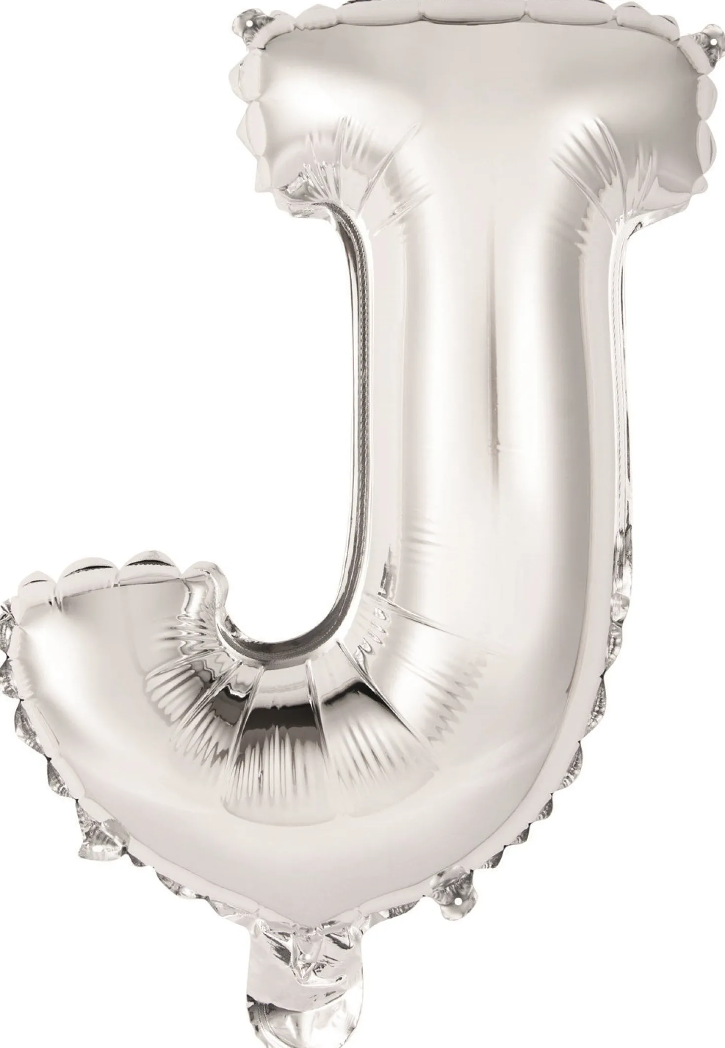 Kirjainfolio J hopeanvärinen puhallettava 34 cm