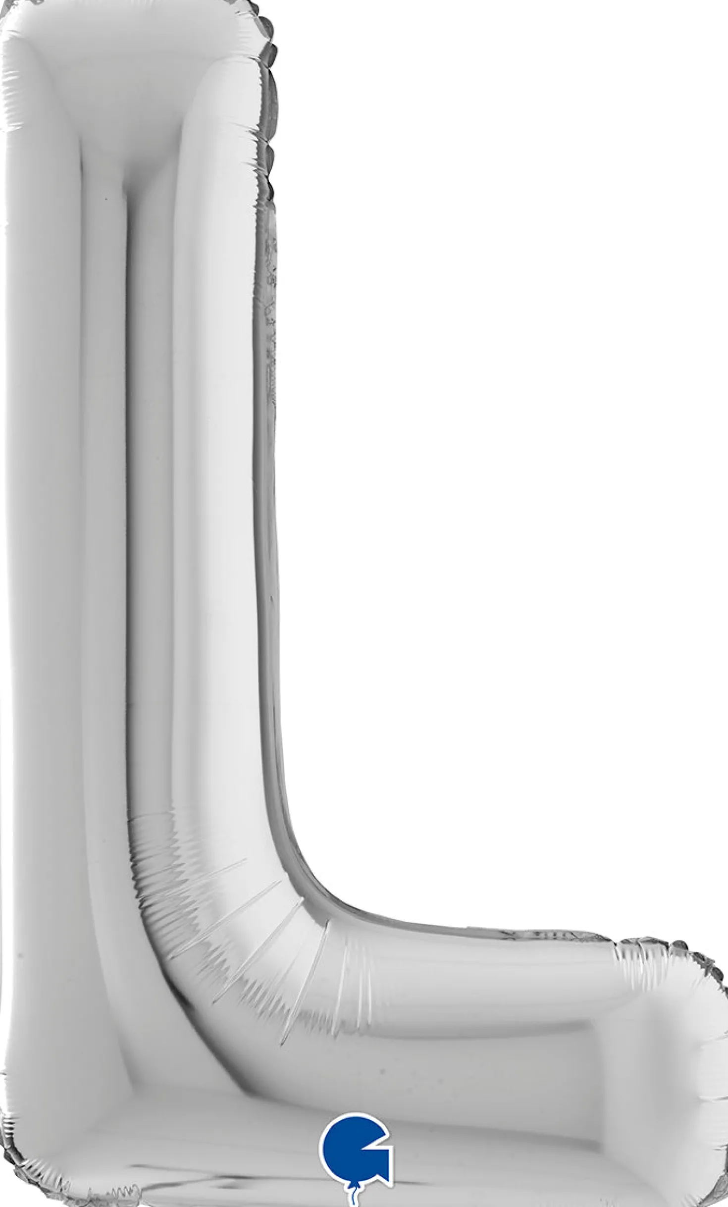 Kirjainfolio L hopeanvärinen 75 cm