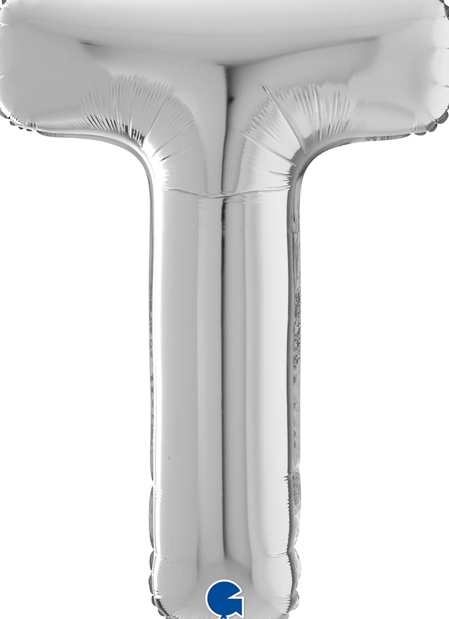 Kirjainfolio T hopeanvärinen 75 cm
