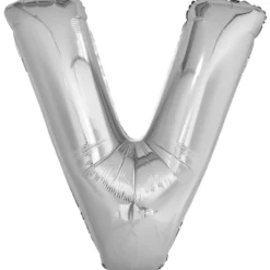 Kirjainfolio V hopeanvärinen 86 cm