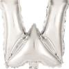 Kirjainfolio W hopeanvärinen puhallettava 34 cm