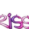 KISS kirjaimet pinkki-lila puhallettava foliopallo