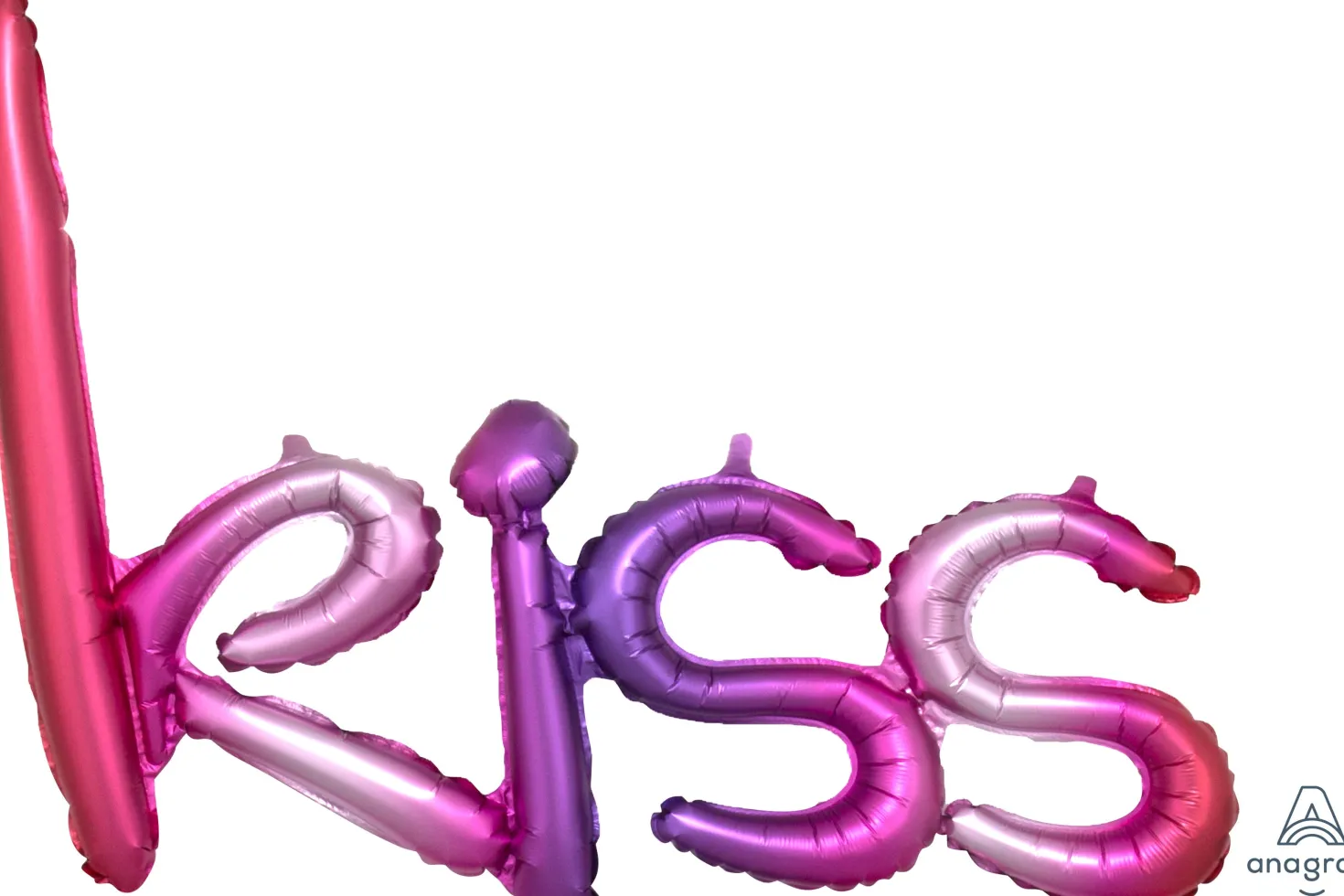 KISS kirjaimet pinkki-lila puhallettava foliopallo
