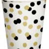 Konfetti pahvimuki kulta musta 250 ml 10 kpl/pkt