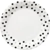 Konfetti suuri pahvilautanen hopea-musta 23 cm 8 kpl/pkt