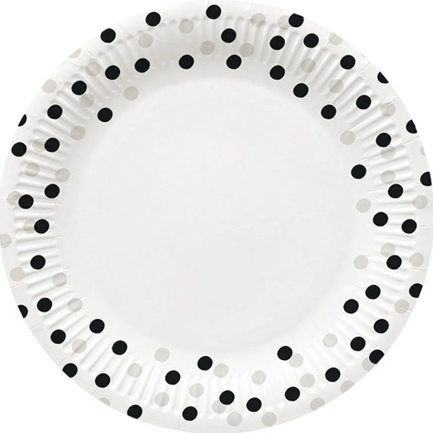 Konfetti suuri pahvilautanen hopea-musta 23 cm 8 kpl/pkt