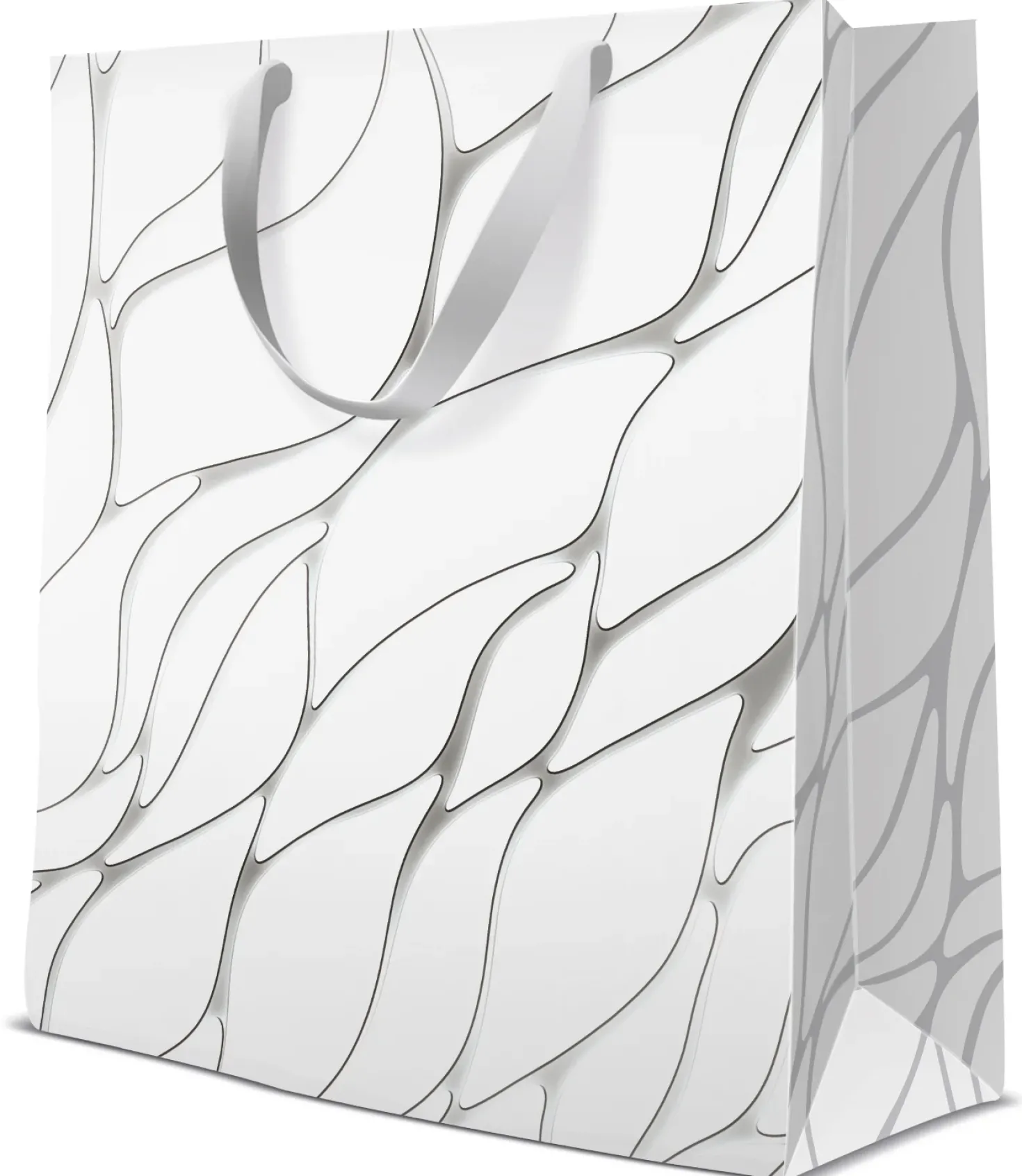 Lahjakassi aallot premium valkoinen L 26 x 33 x 13 cm 1 kpl/pkt
