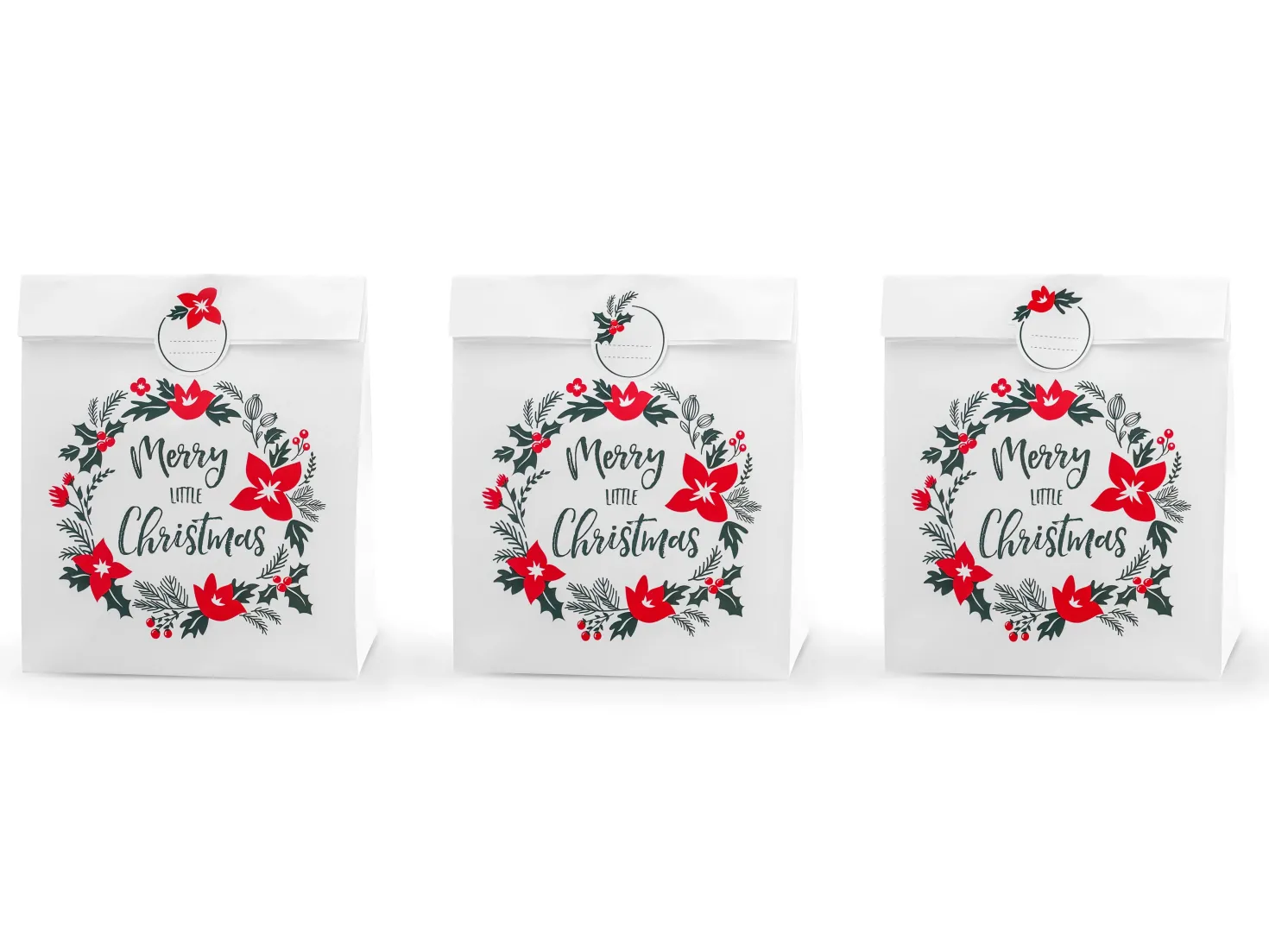 Lahjapussi Merry Little Christmas 3 kpl/pkt