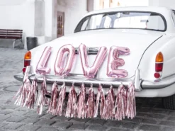 Love hääautonkoristelusetti ruusukullanvärinen