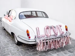 Love hääautonkoristelusetti ruusukullanvärinen