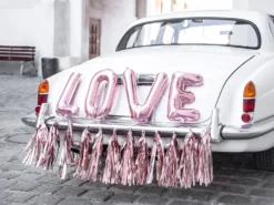 Love hääautonkoristelusetti ruusukullanvärinen