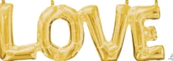 LOVE kirjaimet kullanvärinen puhallettava foliopallo