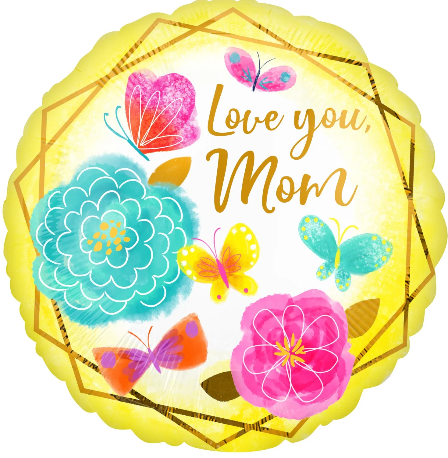Love you Mom kukat foliopallo
