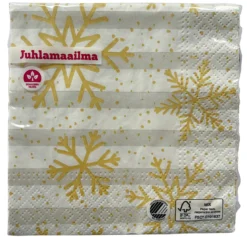 Lumihiutaleet lautasliina 25 x 25 cm 20 kpl/pkt