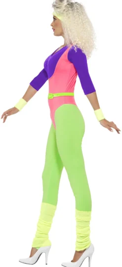 80-luvun jumppa-asu neon S