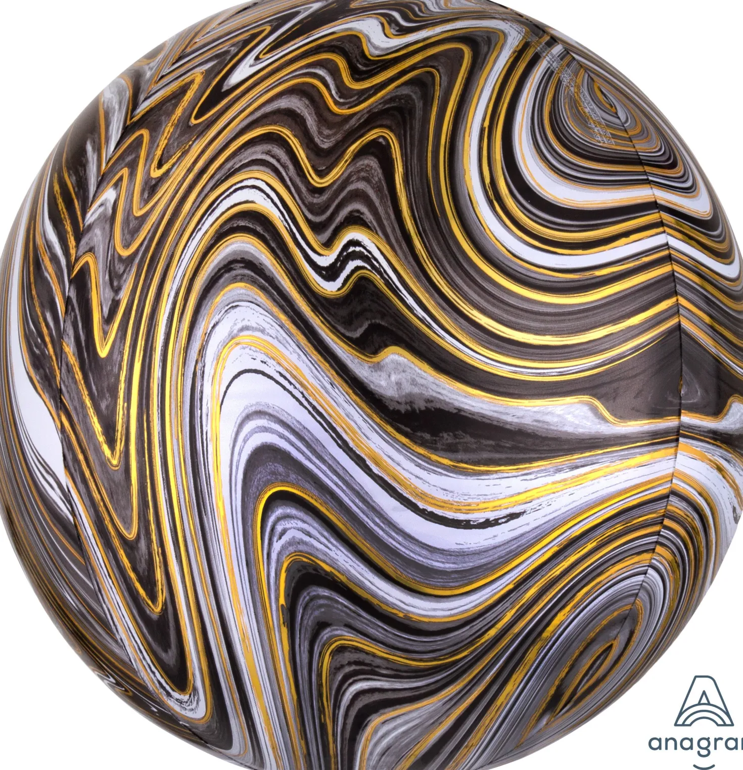 Marmori pallokas musta 3D muotofoliopallo