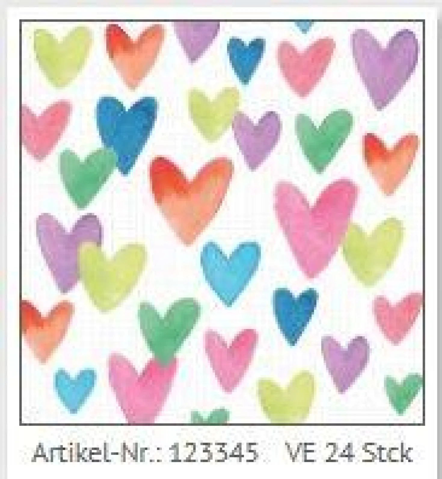 Mini onnittelukortti - Sydämiä