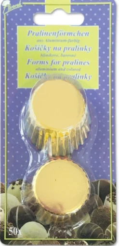 Mini-vuoka alumiini kullanvärinen, 50 kpl/pkt