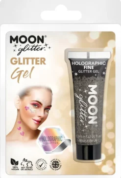 Moon holografinen glittergeeli hienojakoinen musta 12 ml