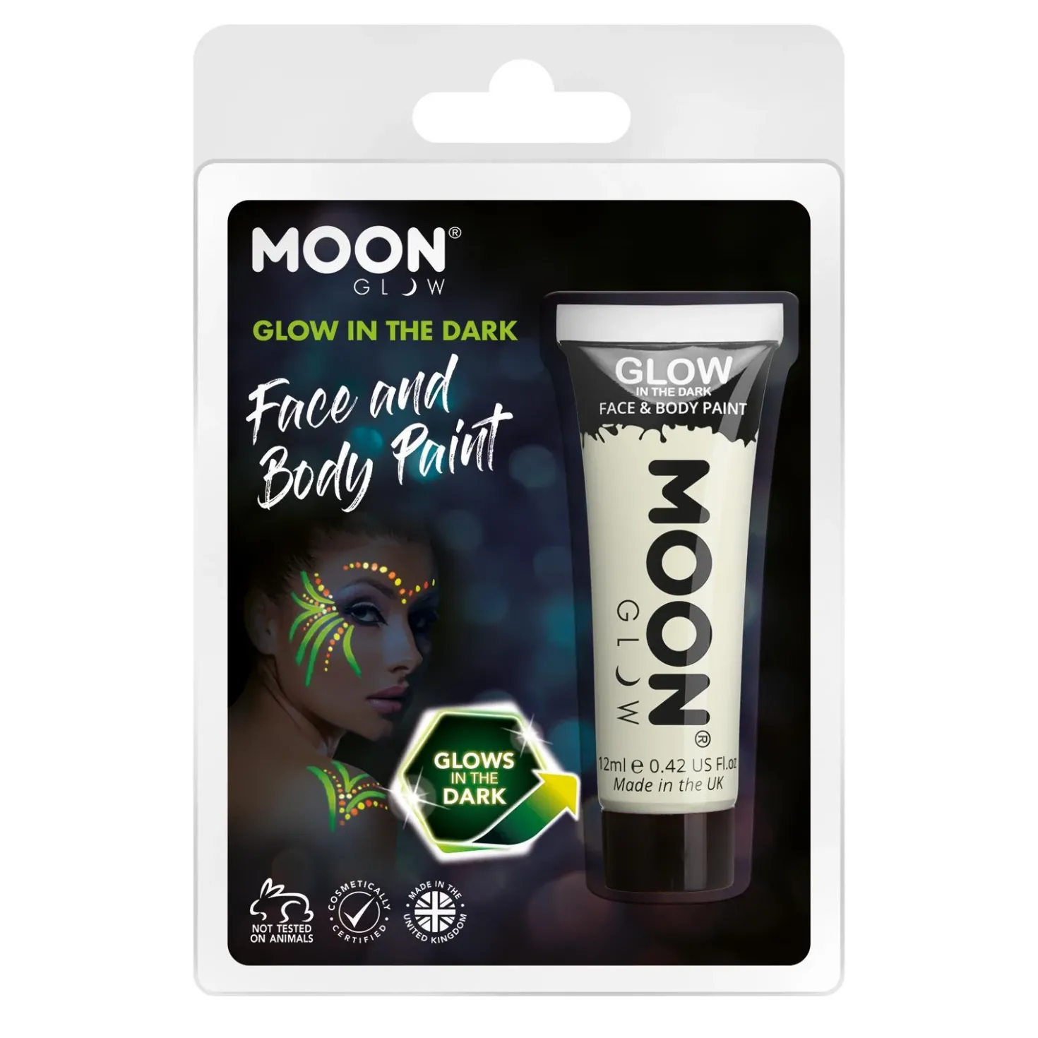 Moon kasvovärituubi pimeässä hohtava läpinäkyvä 12ml