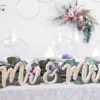 MR & MRS puiset kirjaimet kimalle 10 cm