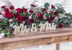 MR & MRS puiset kirjaimet kimalle 10 cm