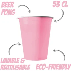 Muovimuki konepestävä vaaleanpunainen 530 ml 20 kpl/pkt