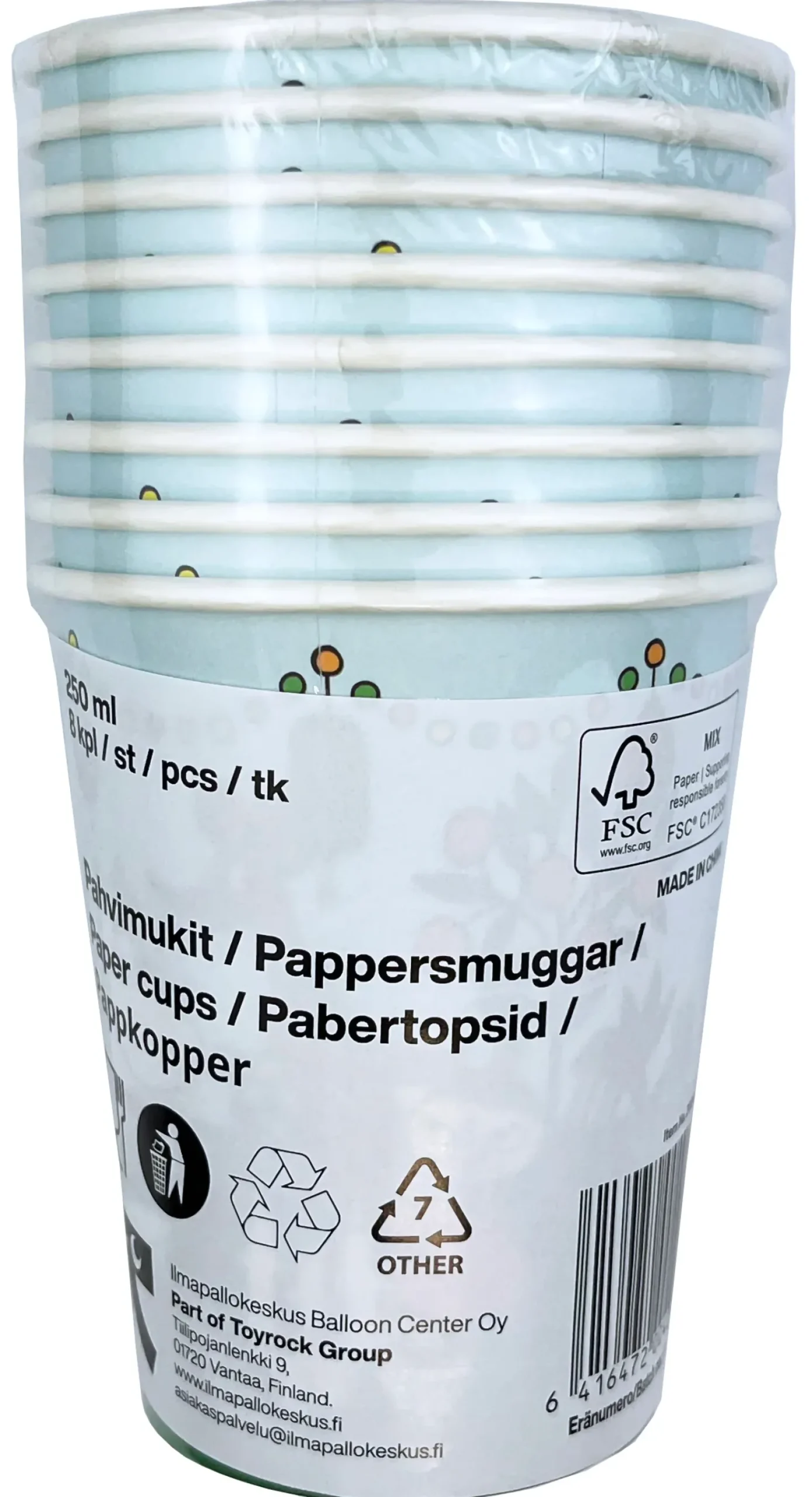 Muumi pahvimuki 8 kpl/pkt