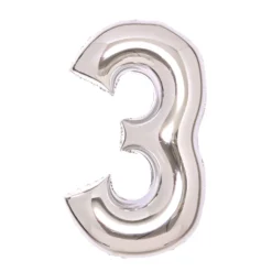 Numerofolio 3 hopeanvärinen 66 cm