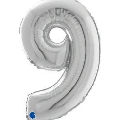 Numerofolio 9 hopeanvärinen 70 cm