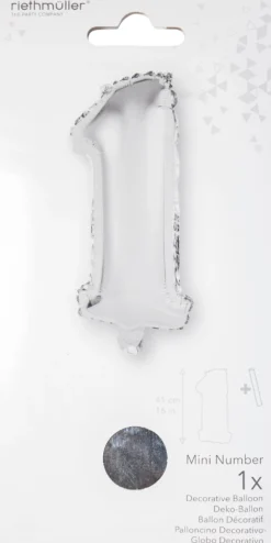 Numerofolio 1 hopeanvärinen puhallettava 35 cm