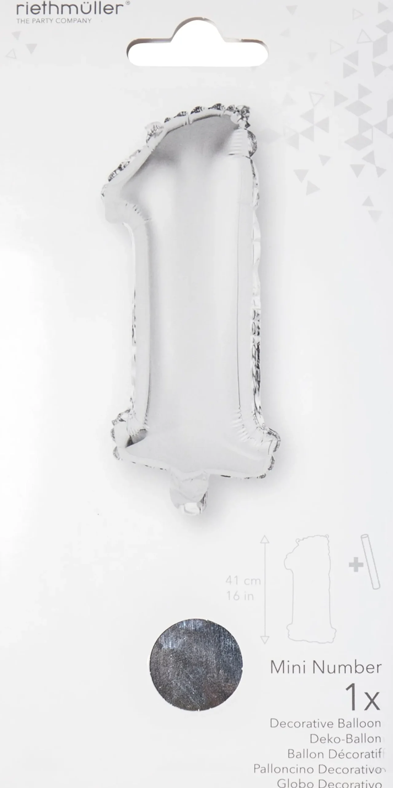 Numerofolio 1 hopeanvärinen puhallettava 35 cm