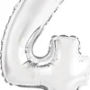 Numerofolio 4 hopeanvärinen puhallettava 35 cm
