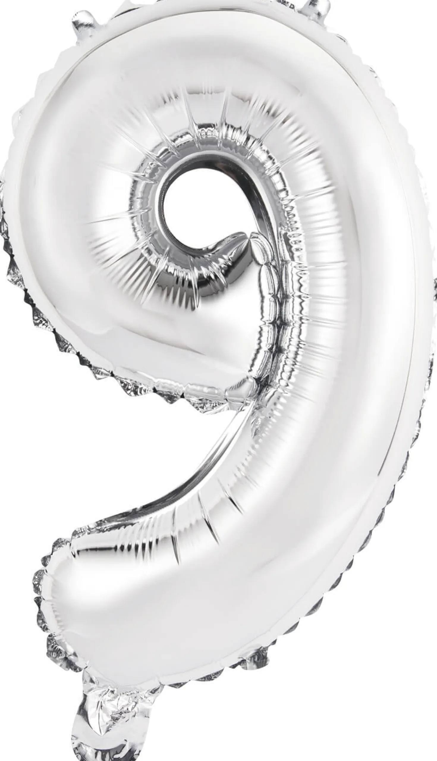 Numerofolio 9 hopeanvärinen puhallettava 35 cm