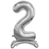Numerofolio 2 jalustalla hopeanvärinen 74 cm