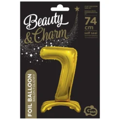Numerofolio 7 jalustalla kullanvärinen 74 cm