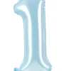 Numerofolio 1 jalustalla vaaleansininen kruunulla 84 cm
